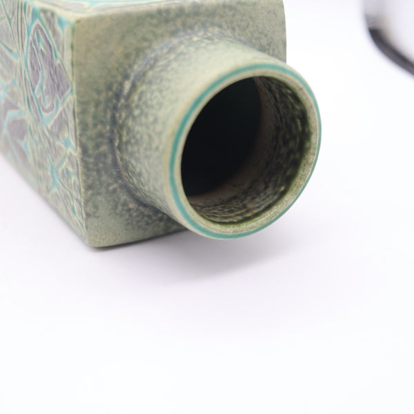 ROYAL COPENHAGEN 1960 Niels Thorson Mid Century Glazed Porcelain Square Vase