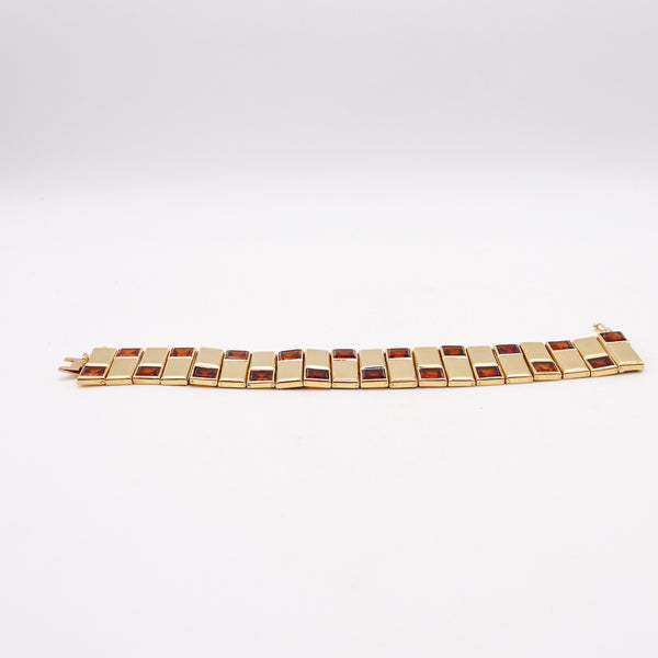 Cartier Modernist Geometric Bracelet In 18Kt Gold With 29.80 Ctw In Mandarin Citrines
