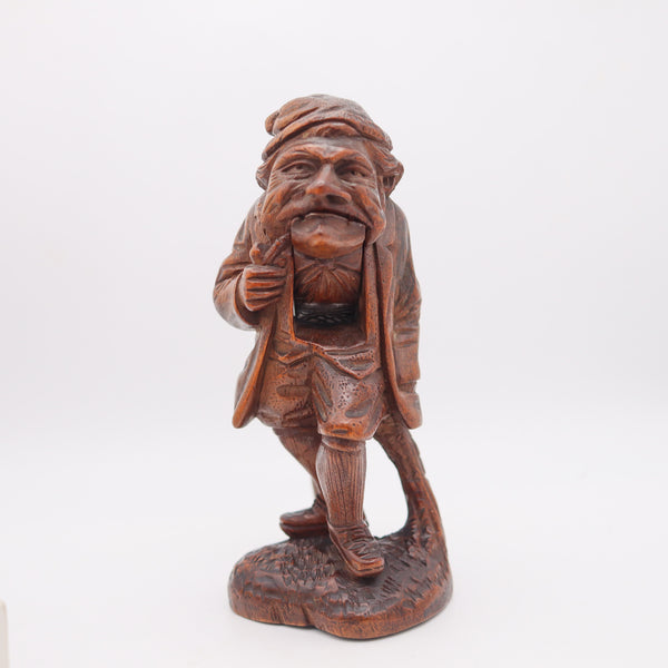 BLACK FOREST 1900 Germany-Swiss Carved Wood Nutcracker Old Gnome Figure