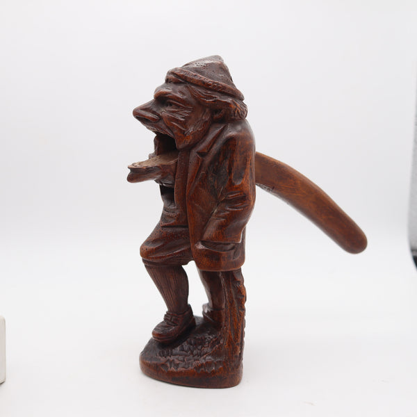 BLACK FOREST 1900 Germany-Swiss Carved Wood Nutcracker Old Gnome Figure
