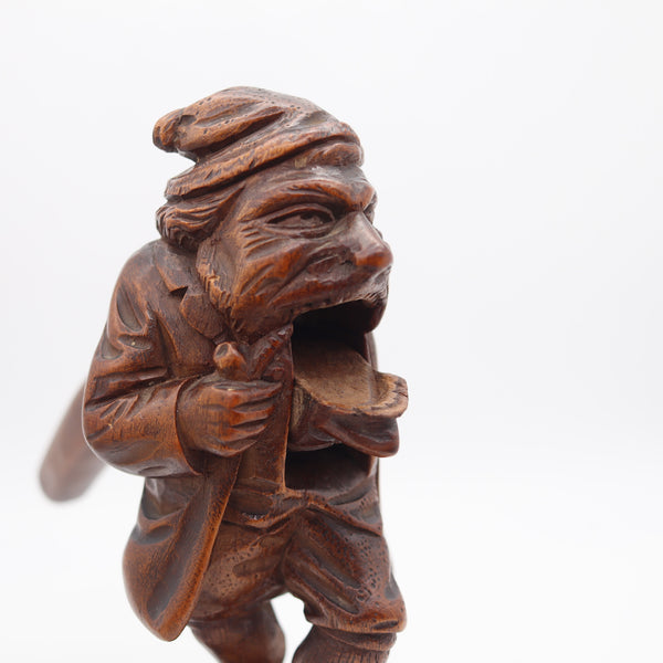 BLACK FOREST 1900 Germany-Swiss Carved Wood Nutcracker Old Gnome Figure