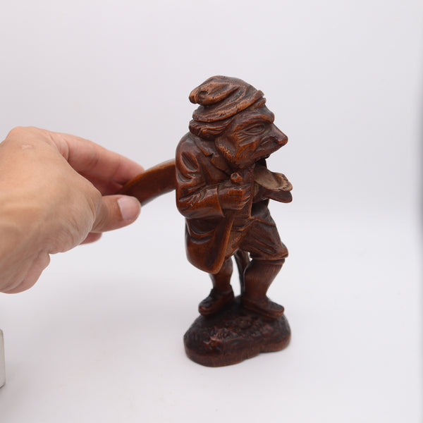 BLACK FOREST 1900 Germany-Swiss Carved Wood Nutcracker Old Gnome Figure