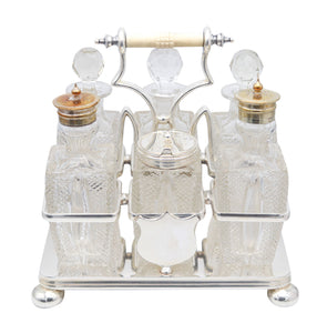 DANIEL & ARTER 1900 London, Bailey Banks & Biddle 6 Pieces Cruet Set Cut Glass