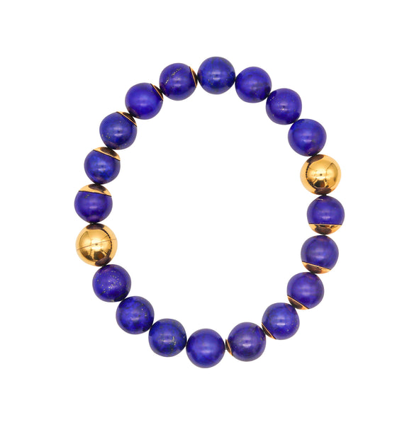 -Faraone Mennella Modernist Blue Lapis Lazuli Necklace In 18Kt Yellow Gold
