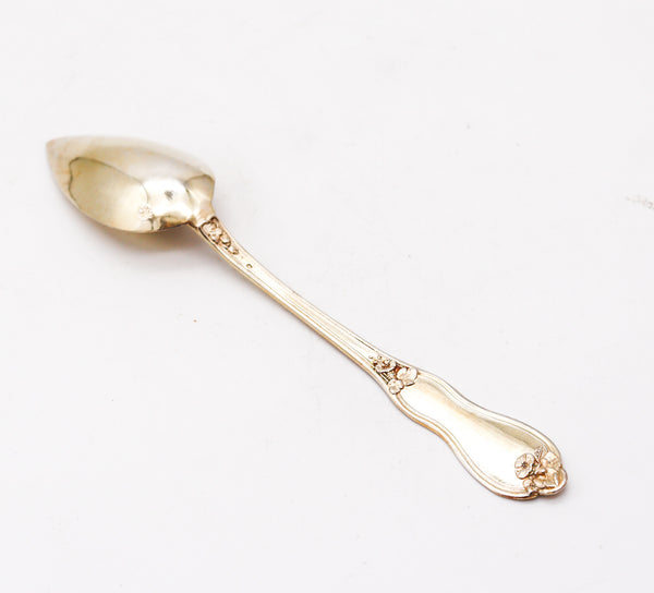 NAPOLEON III Antique 1860 French 12 Sterling Coffee Spoons Set In Fitted Ebony Box