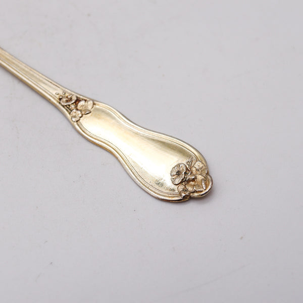 NAPOLEON III Antique 1860 French 12 Sterling Coffee Spoons Set In Fitted Ebony Box