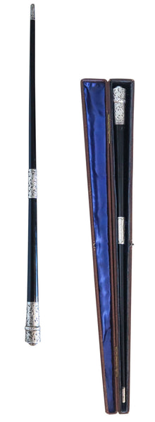 CONDUCTOR'S BATON 1893 Antique Ebony Wood And .925 Sterling Silver In Case