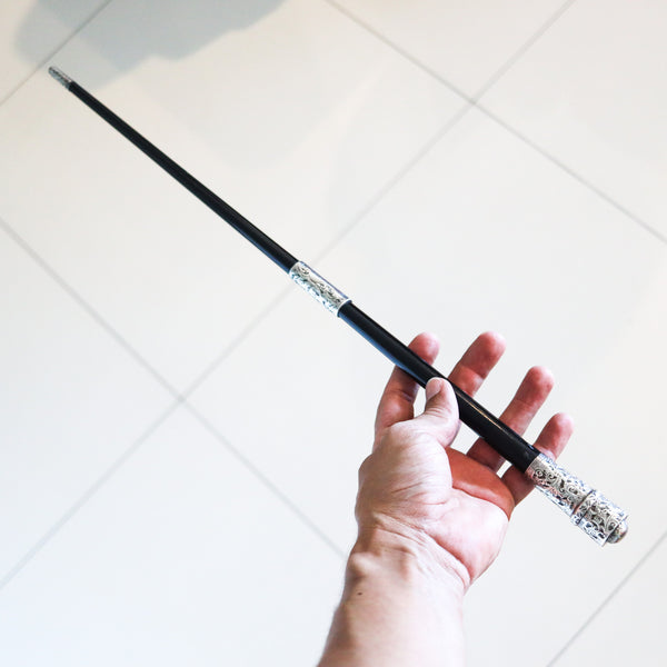 CONDUCTOR'S BATON 1893 Antique Ebony Wood And .925 Sterling Silver In Case