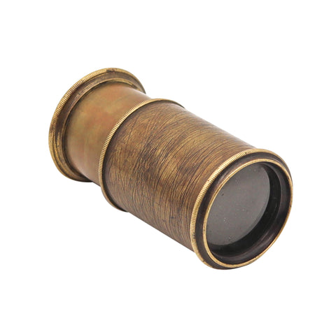 +England 1880 Two Draw Personal Pocket Monocular Telescope In Polished Brass