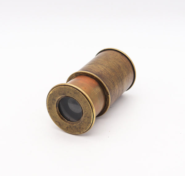 +England 1880 Two Draw Personal Pocket Monocular Telescope In Polished Brass