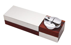 -RONSON 1960 Germany Varaflame Scandia Lighter Box Cedar & Brushed Aluminum