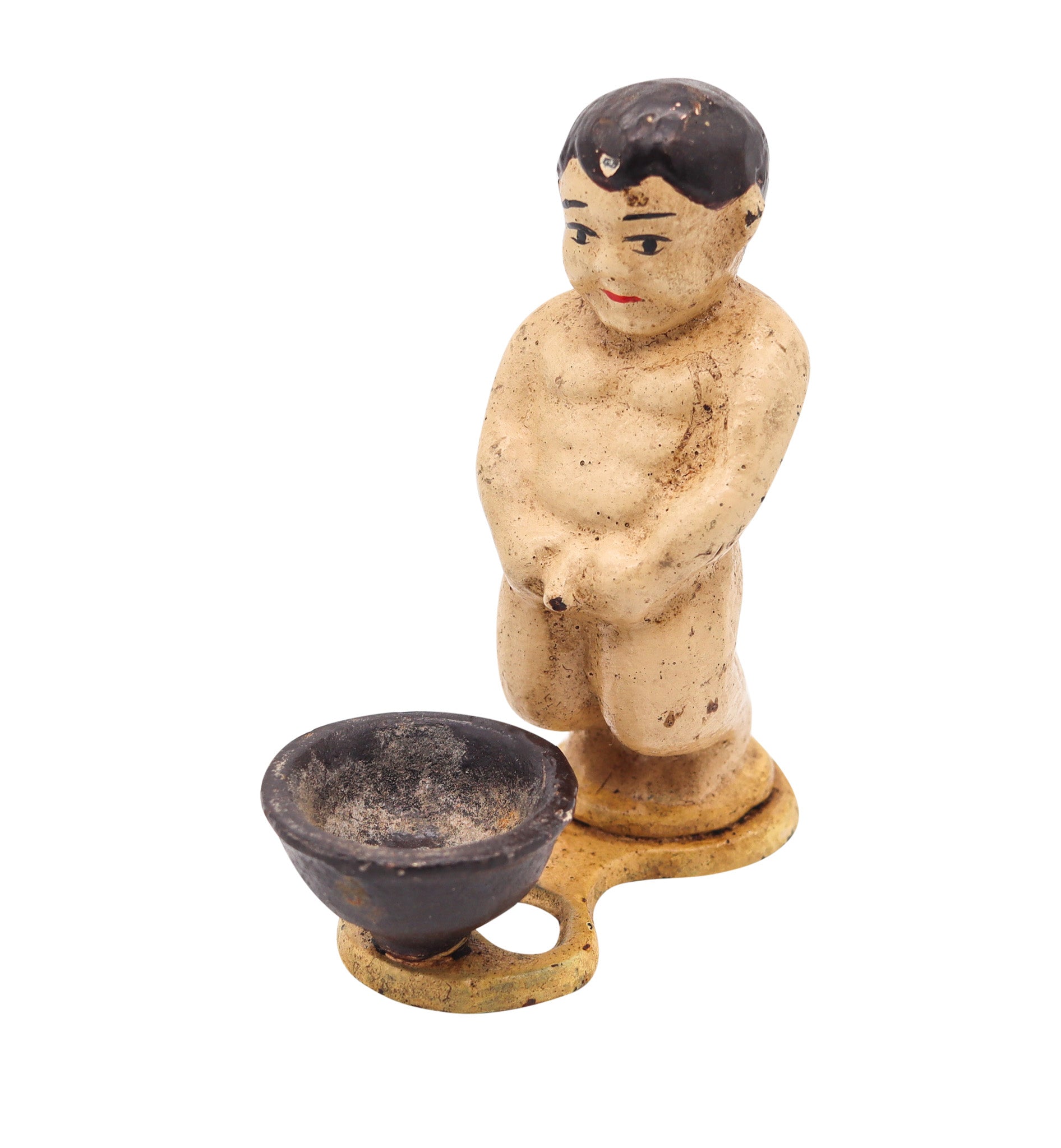 BOTTLE OPENER 1910 Antique Figurative Painted Bottle Opener In Solid Cast Iron
