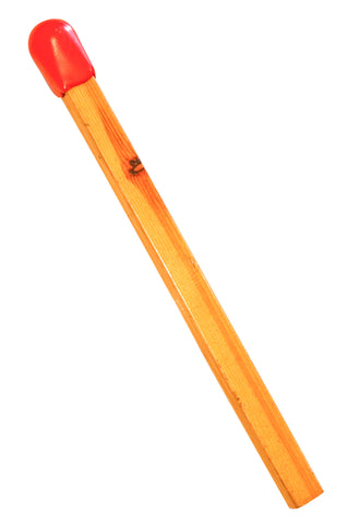 OVERSIZED 1970 Match Shaped Fun Petrol Lighter in Wood And Red Rubber