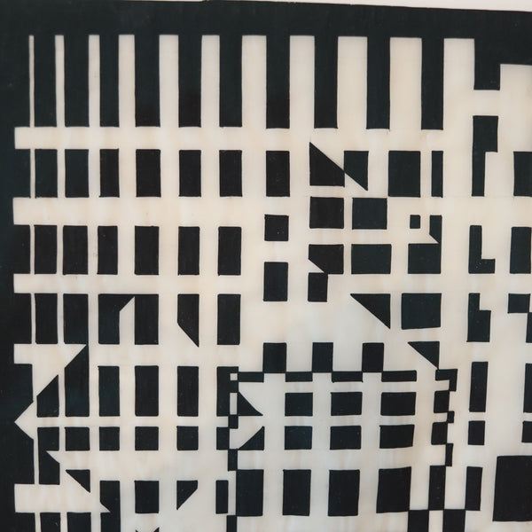 VICTOR VASARELY Paris 1960 Geometric Composition Ink on Rice Paper COA