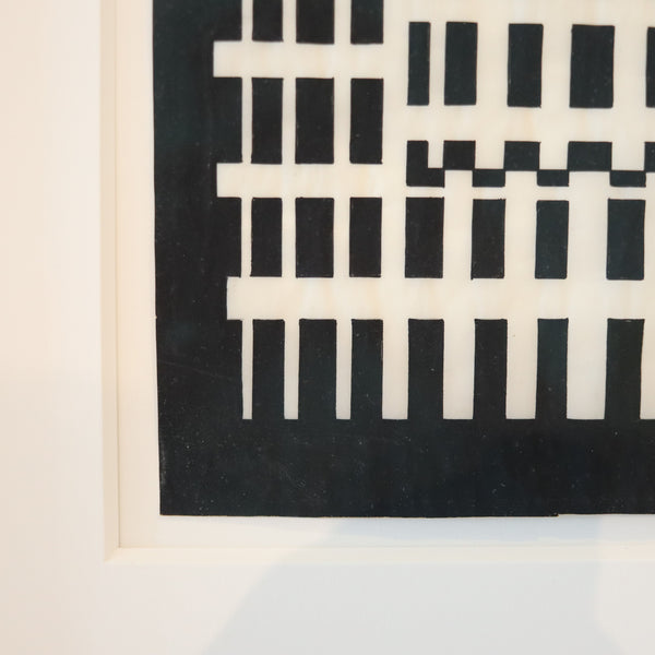 VICTOR VASARELY Paris 1960 Geometric Composition Ink on Rice Paper COA