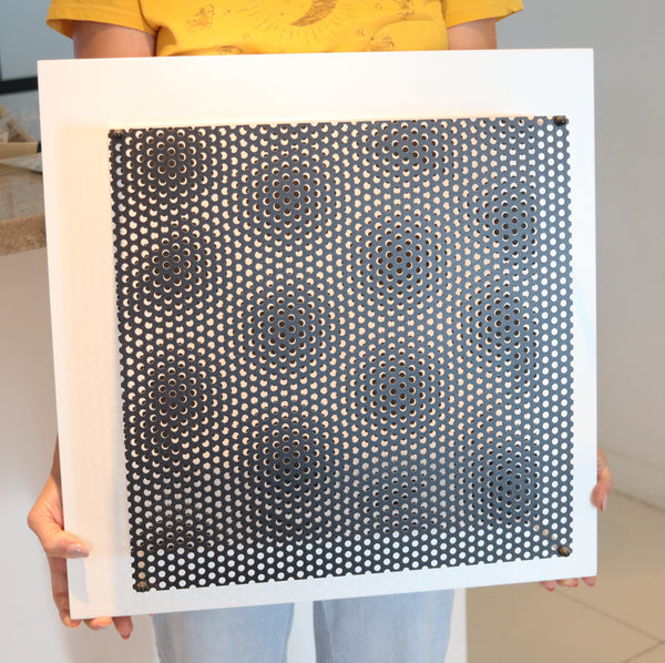 ANTONIO ASIS Paris 2010 "Vibration Grand Cercle" Op-Art Wall Sculpture