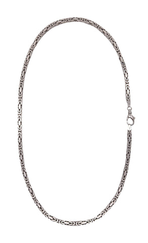 -Italy Byzantine Links Bold Chain Necklace In Solid 14Kt White Gold