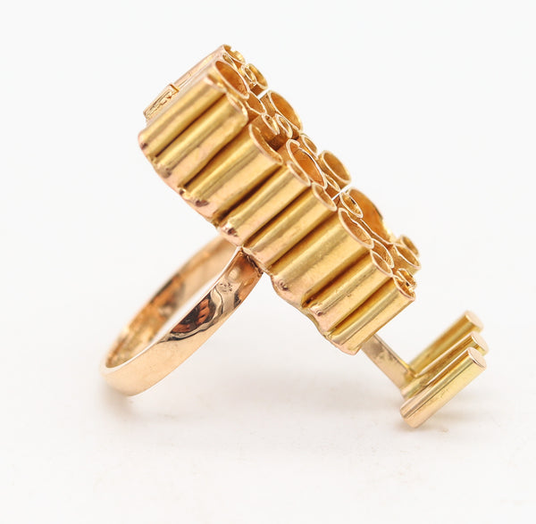 KERSTIN ÖHLIN LEJONKLOU 1968 Sweden Geometric Ring In 18Kt Yellow Gold