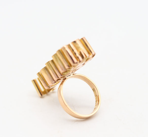 KERSTIN ÖHLIN LEJONKLOU 1968 Sweden Geometric Ring In 18Kt Yellow Gold