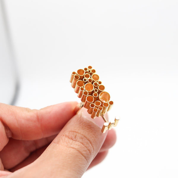 KERSTIN ÖHLIN LEJONKLOU 1968 Sweden Geometric Ring In 18Kt Yellow Gold