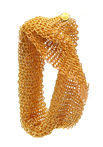 TIFFANY & CO. 1980 Elsa Peretti Mesh Bracelet in 18Kt Gold Vermeil Over Sterling