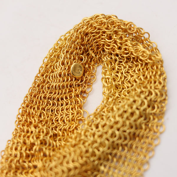 TIFFANY & CO. 1980 Elsa Peretti Mesh Bracelet in 18Kt Gold Vermeil Over Sterling