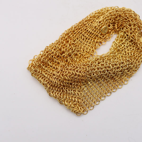 TIFFANY & CO. 1980 Elsa Peretti Mesh Bracelet in 18Kt Gold Vermeil Over Sterling