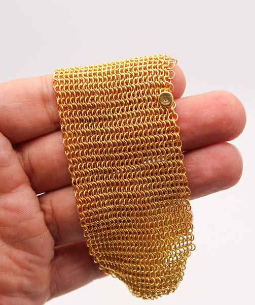 TIFFANY & CO. 1980 Elsa Peretti Mesh Bracelet in 18Kt Gold Vermeil Over Sterling