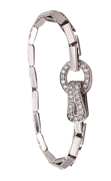 -Cartier Paris Agrafe Buckle Bracelet In 18Kt Gold With 1.75 Ctw In VVS Diamonds