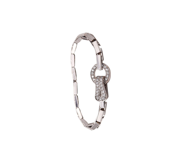 -Cartier Paris Agrafe Buckle Bracelet In 18Kt Gold With 1.75 Ctw In VVS Diamonds