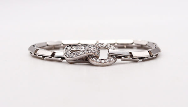 -Cartier Paris Agrafe Buckle Bracelet In 18Kt Gold With 1.75 Ctw In VVS Diamonds