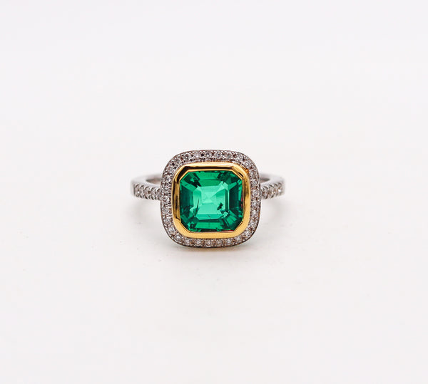 PICCHIOTTI Cocktail Ring In 18Kt Gold With 4.05 Ctw in Emeralds and Diamonds