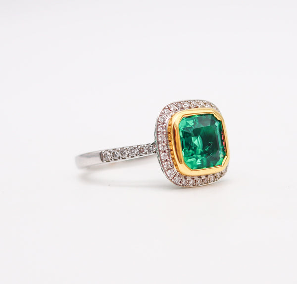 PICCHIOTTI Cocktail Ring In 18Kt Gold With 4.05 Ctw in Emeralds and Diamonds