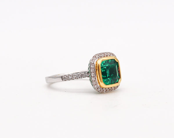 PICCHIOTTI Cocktail Ring In 18Kt Gold With 4.05 Ctw in Emeralds and Diamonds