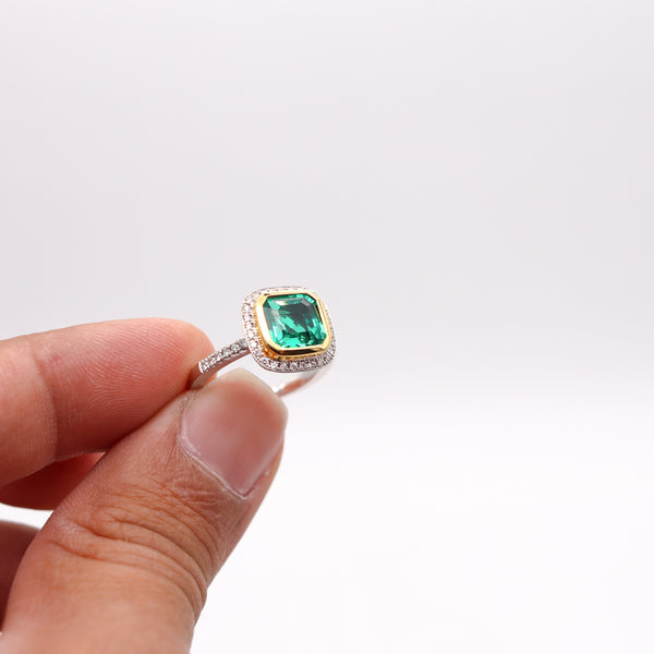 PICCHIOTTI Cocktail Ring In 18Kt Gold With 4.05 Ctw in Emeralds and Diamonds