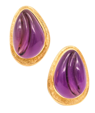 BURLE MARX 1970 Forma Livre Pair Of Earrings In 18Kt Gold With Purple Amethysts