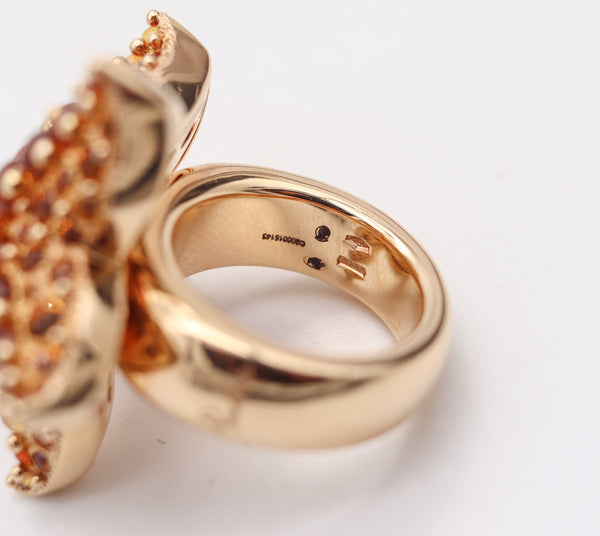 POMELLATO Milan Starfish Cocktail Ring In 18Kt Yellow Gold With 11.13 Ctw Citrines
