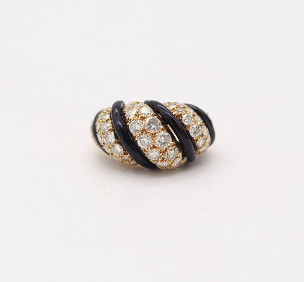 CHRISTIAN DIOR By Cipullo 1970 Paris Cocktail Ring 18Kt Gold With 4.08 Ctw Diamonds