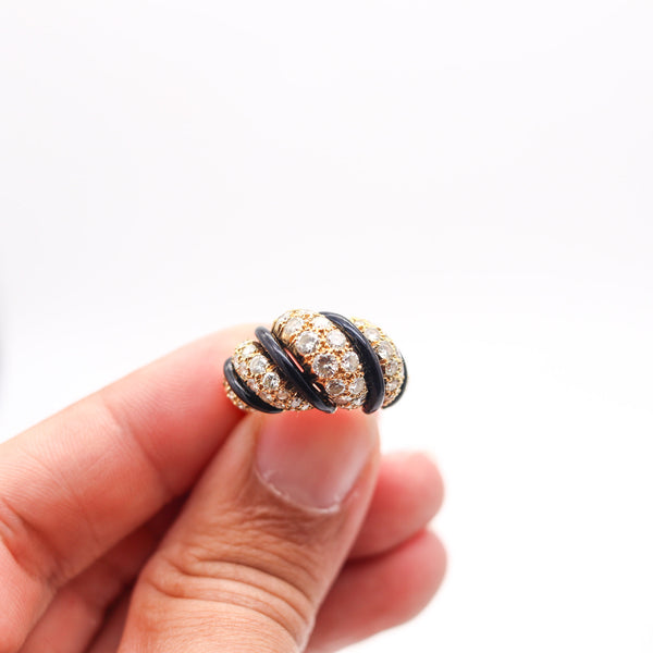 CHRISTIAN DIOR By Cipullo 1970 Paris Cocktail Ring 18Kt Gold With 4.08 Ctw Diamonds