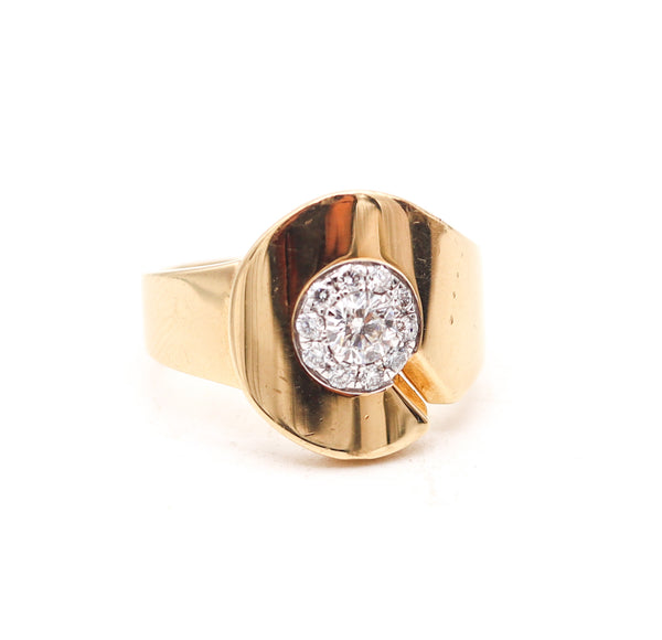 DINH VAN Paris 1990 Menottes Ring In Solid 18Kt Yellow Gold With VVS Diamonds