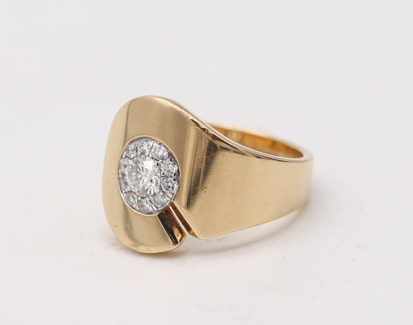 DINH VAN Paris 1990 Menottes Ring In Solid 18Kt Yellow Gold With VVS Diamonds