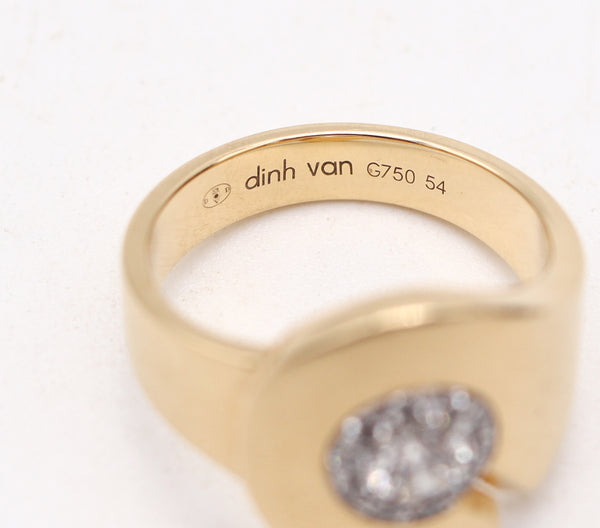 DINH VAN Paris 1990 Menottes Ring In Solid 18Kt Yellow Gold With VVS Diamonds