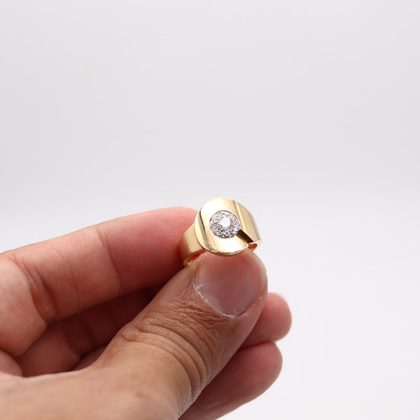 DINH VAN Paris 1990 Menottes Ring In Solid 18Kt Yellow Gold With VVS Diamonds
