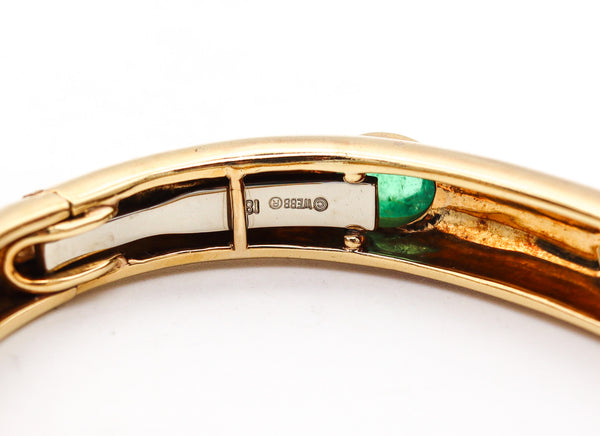 -David Webb Cuff Bracelet In 18kt Yellow Gold With 6.07 Cts In Color Gemstones