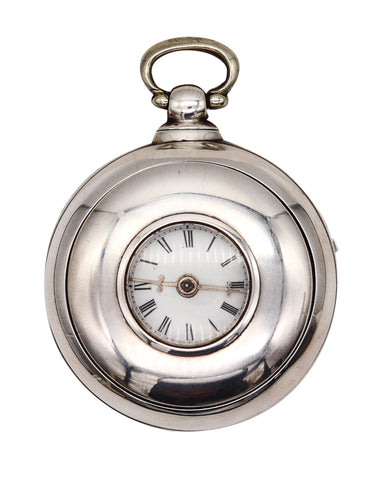 -Evans Shrewsbury 1763-1856 Silver Pair Cases Fusee Demi Hunter Pocket Watch In Sterling