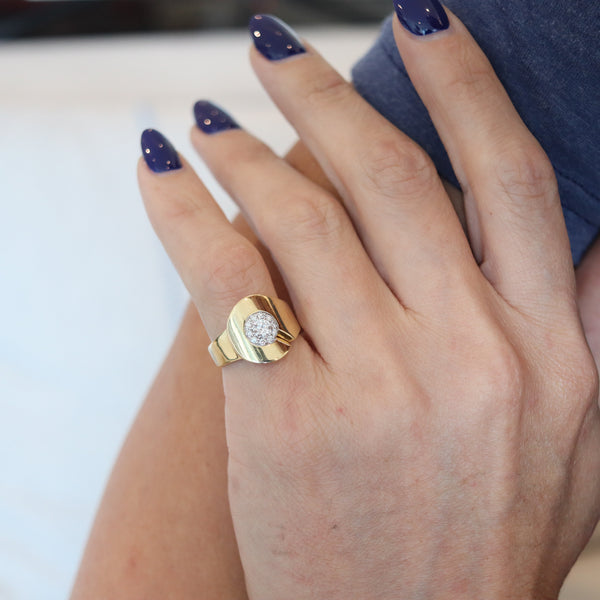DINH VAN Paris 1990 Menottes Ring In Solid 18Kt Yellow Gold With VVS Diamonds