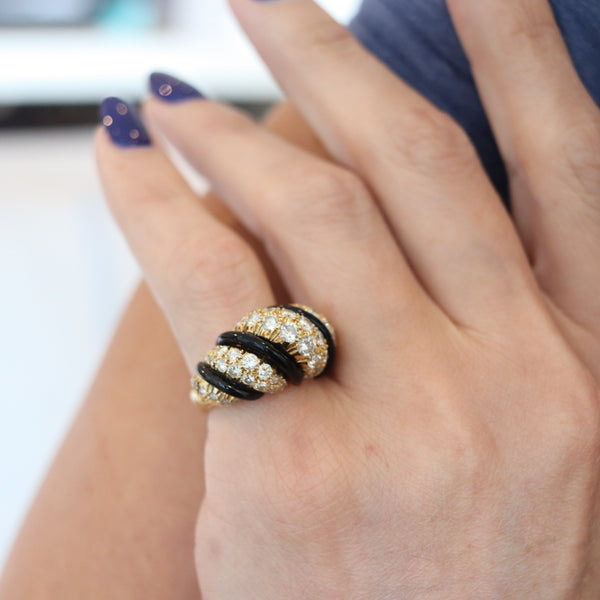 CHRISTIAN DIOR By Cipullo 1970 Paris Cocktail Ring 18Kt Gold With 4.08 Ctw Diamonds