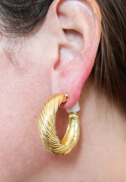 KUTCHINSKY 1972 London Extra Large Twisted Hoop Earrings In 18Kt Yellow Gold