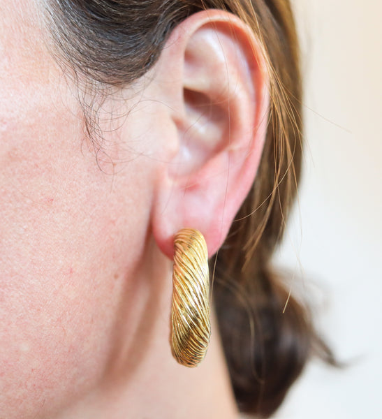 KUTCHINSKY 1972 London Extra Large Twisted Hoop Earrings In 18Kt Yellow Gold