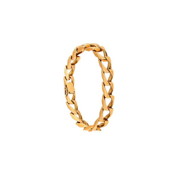 -Cartier Paris 1970 Statement Geometric Bracelet In Solid 18Kt Yellow Gold